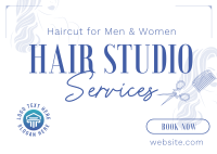 Hair Studio Postcard Design