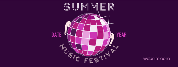 Summer Disco Music Facebook Cover Design Image Preview