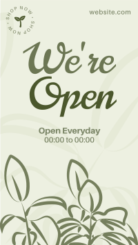 Plant Store Open Facebook Story Design