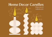 Home Decor Candles Postcard Design