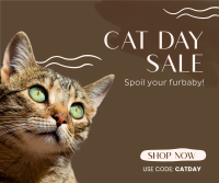 Cat Day Sale Facebook Post Design