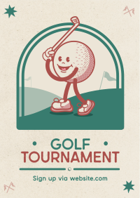 Retro Golf Tournament Flyer Design