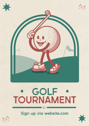 Retro Golf Tournament Flyer Image Preview