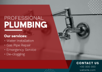 Professional Plumbing Postcard Image Preview