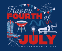 4th of July Illustration Facebook post Image Preview