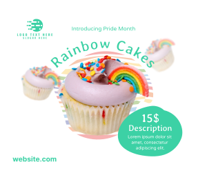Pride Rainbow Cupcake Facebook post Image Preview