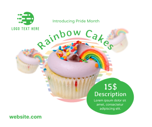 Pride Rainbow Cupcake Facebook post