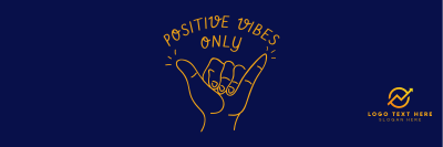 Positive Vibes Hand Sign Twitter header (cover) Image Preview