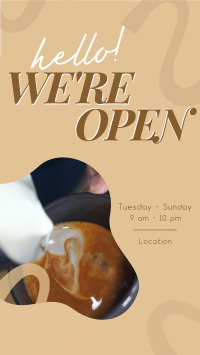 Open Coffee Shop Cafe Facebook Story Design