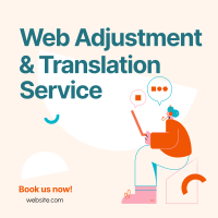 Web Adjustment & Translation Services Instagram Post Design