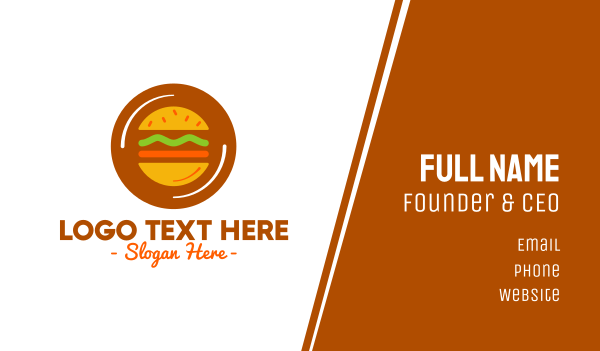 Round Burger Plate Business Card Design Image Preview