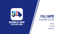 Mobile App Truck  Business Card Image Preview
