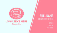 Pink Sleepy Cat Business Card Design