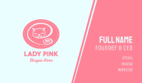 Pink Sleepy Cat Business Card Image Preview