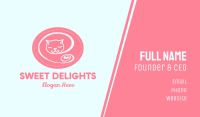 Pink Sleepy Cat Business Card Image Preview