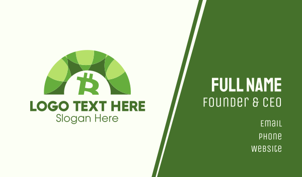 Green Bitcoin Arc Business Card Design Image Preview
