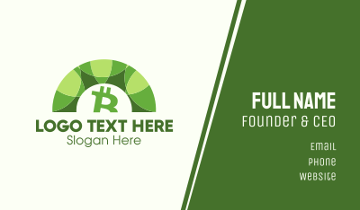Green Bitcoin Arc Business Card Image Preview