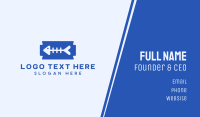 Blue Fish Bone Blade Business Card Preview