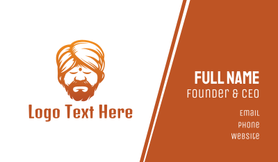 Sleeping Turban Man Business Card Image Preview
