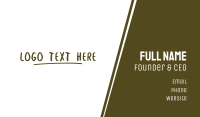 Brown Sketch Wordmark Business Card Image Preview