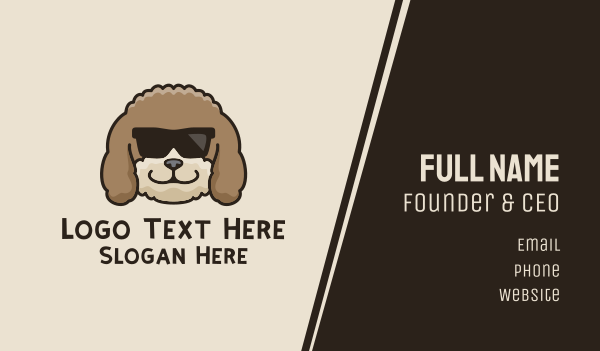 Fluffy Cool Dog Business Card Design Image Preview