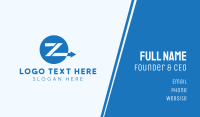 Blue Arrow Letter Z Business Card Image Preview