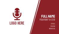 Red Podcast Microphone Business Card Image Preview