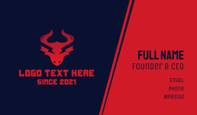 Red Electric Bull Business Card