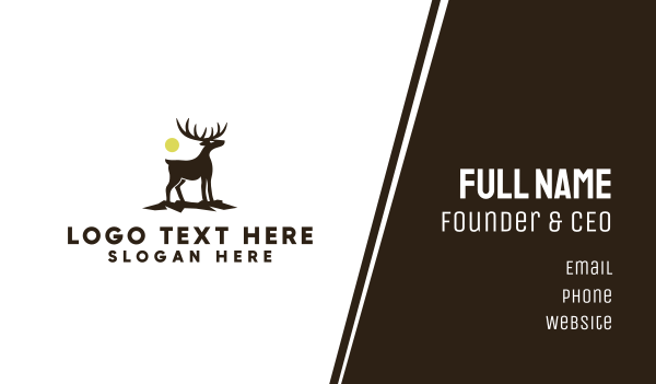 Midnight Deer Silhouette Business Card Design Image Preview