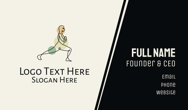 Male Yoga Monoline Business Card Design Image Preview