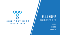 Blue Wavy Letter T  Business Card Image Preview