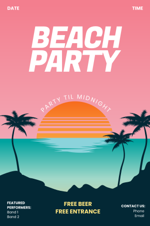 Beach Party Pinterest Pin Image Preview