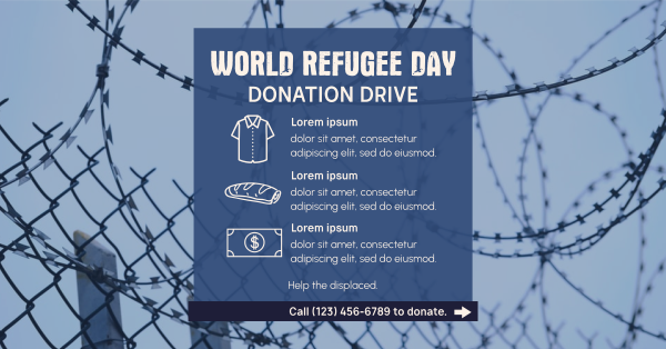 World Refugee Day Donation Drive Facebook Ad Design