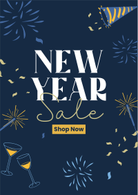 New Year Sparklers Sale Flyer Image Preview