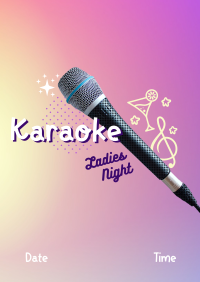 Karaoke Ladies Night Poster Design
