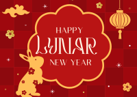 Lunar New Year Rabbit Postcard Design