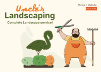 Uncle's Landscaping Postcard Design