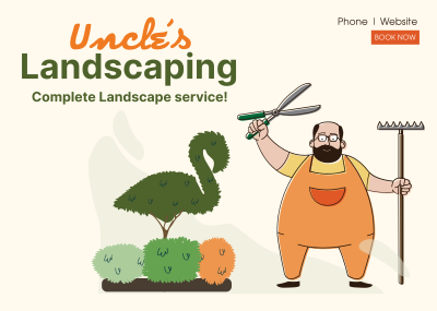 Uncle's Landscaping Postcard Image Preview