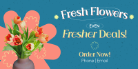 Fresh Flowers Sale Twitter post Image Preview