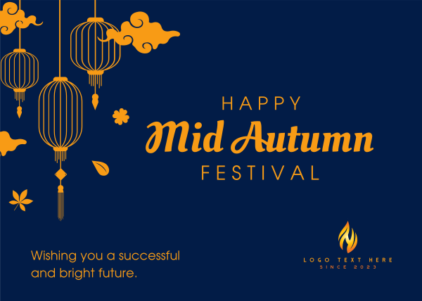 Mid Autumn Festival Lanterns Postcard Design Image Preview