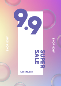 9.9 Sale Bubbles Flyer Design