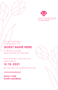 Floral Tulip Wedding Invitation Image Preview