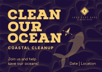 Clean The Ocean Postcard Design
