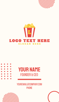 Movie Popcorn Lettermark Business Card Design