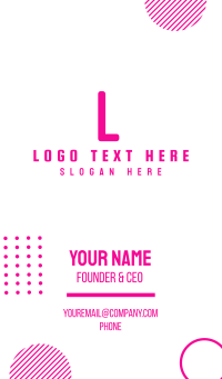 Pink Neon Letter R Business Card Design