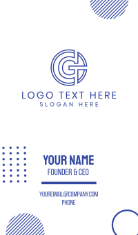 G Coin Outline Business Card Design