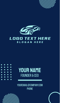 Blue Sports Car Business Card Design