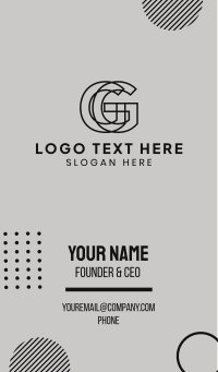 Black Outline G Business Card Design