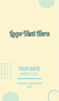 Vintage Blue Wordmark Text Business Card Design