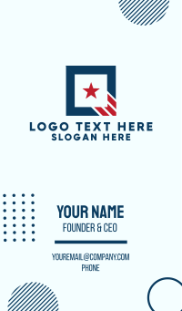 Stars And Stripes Square Business Card Design